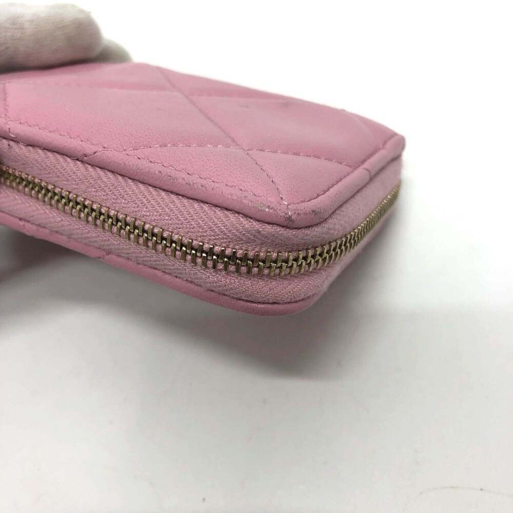 CHANEL Pink Lambskin Leather Logo Wallet - Picture 10 of 12